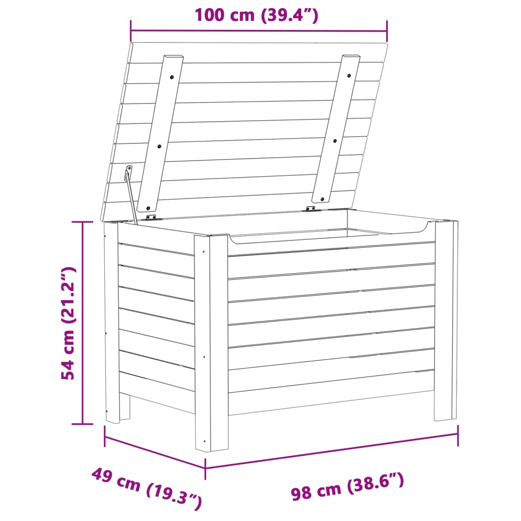 vidaXL Storage Box with Lid RANA White 100x49x54 cm Solid Wood Pine