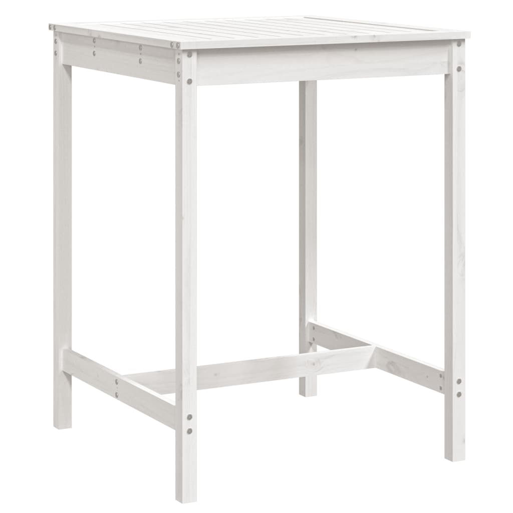 vidaXL Garden Table White 82.5x82.5x110 cm Solid Wood Pine