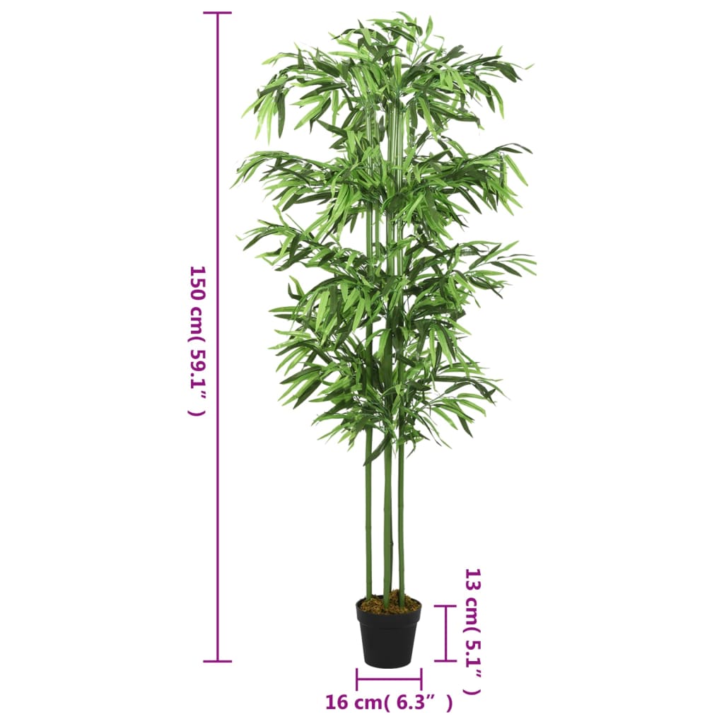 vidaXL Artificial Bamboo Tree 576 Leaves 150 cm Green