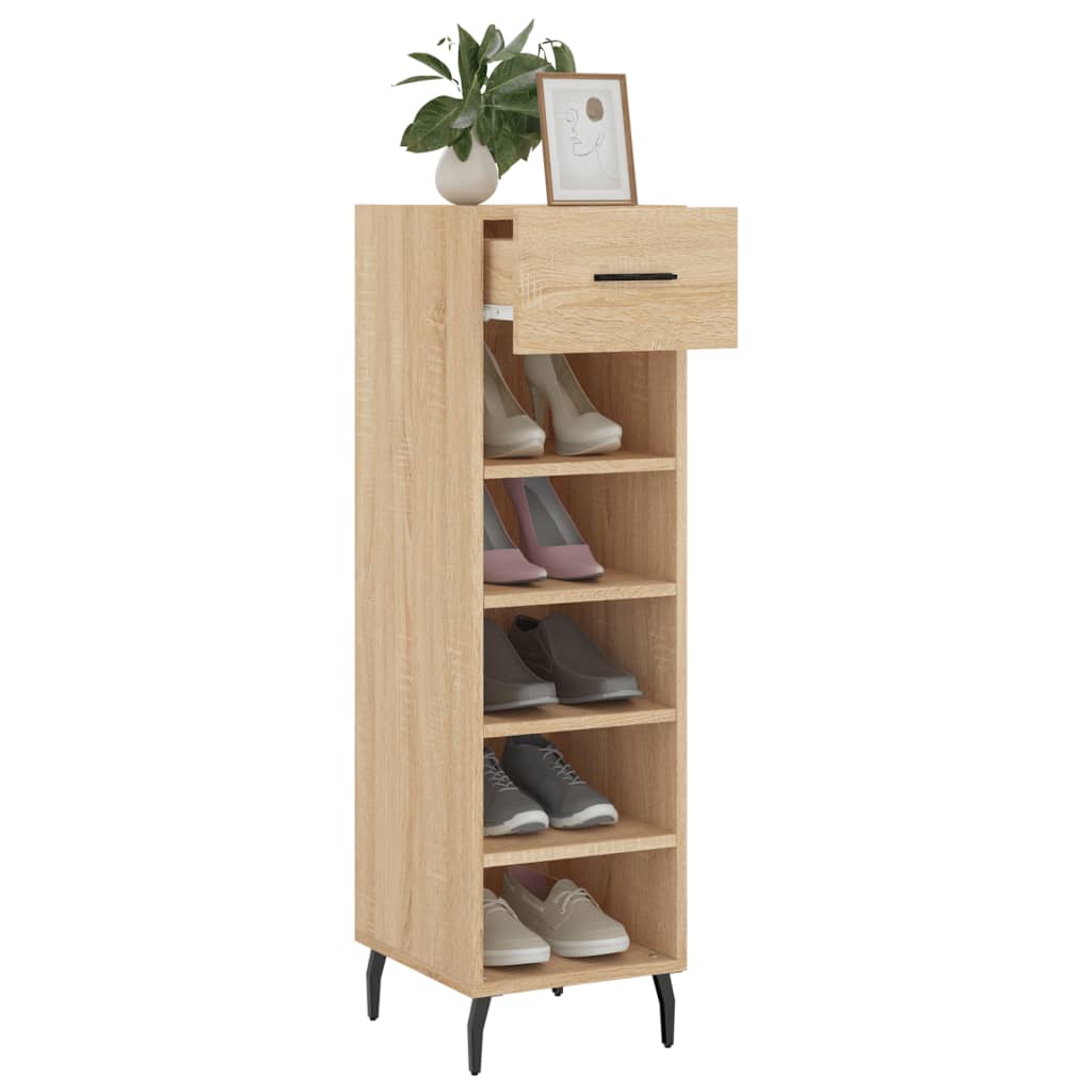 vidaXL Shoe Cabinet Sonoma Oak 30x35x105 cm Engineered Wood