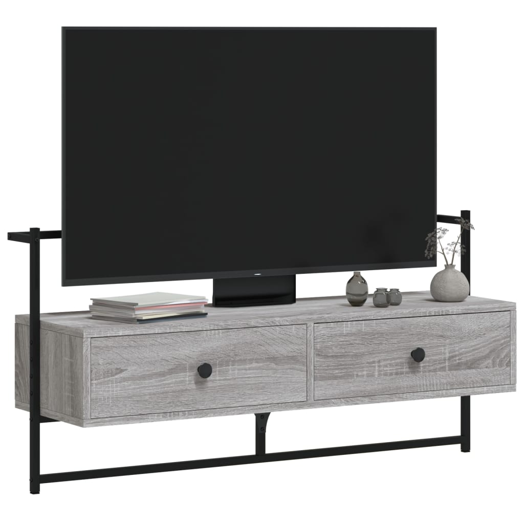 vidaXL TV Cabinet Wall-mounted Grey Sonoma 100.5x30x51 cm Engineered Wood