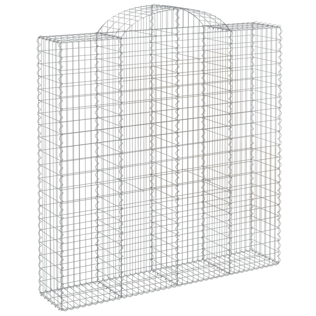 vidaXL Arched Gabion Baskets 5 pcs 200x50x200/220 cm Galvanised Iron