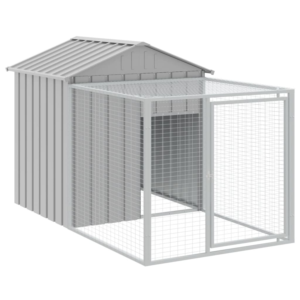 vidaXL Chicken Cage with Run Light Grey 117x813x123 cm Galvanised Steel