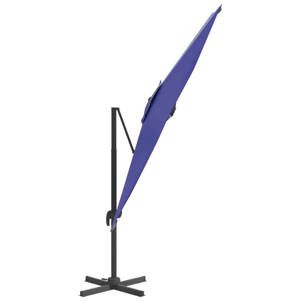 vidaXL Cantilever Garden Parasol with Aluminium Pole Azure Blue 400x300 cm