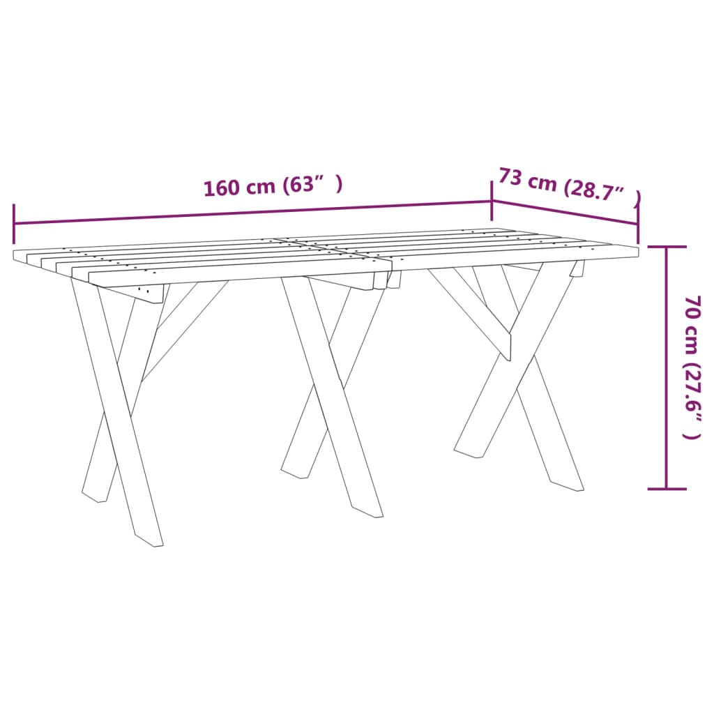 vidaXL 5 Piece Garden Dining Set Impregnated Pinewood