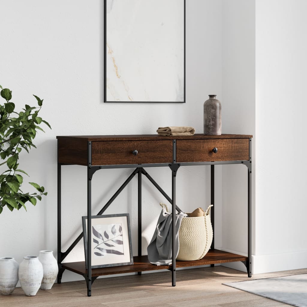 vidaXL Console Table Brown Oak 100x39x78.5 cm Engineered Wood