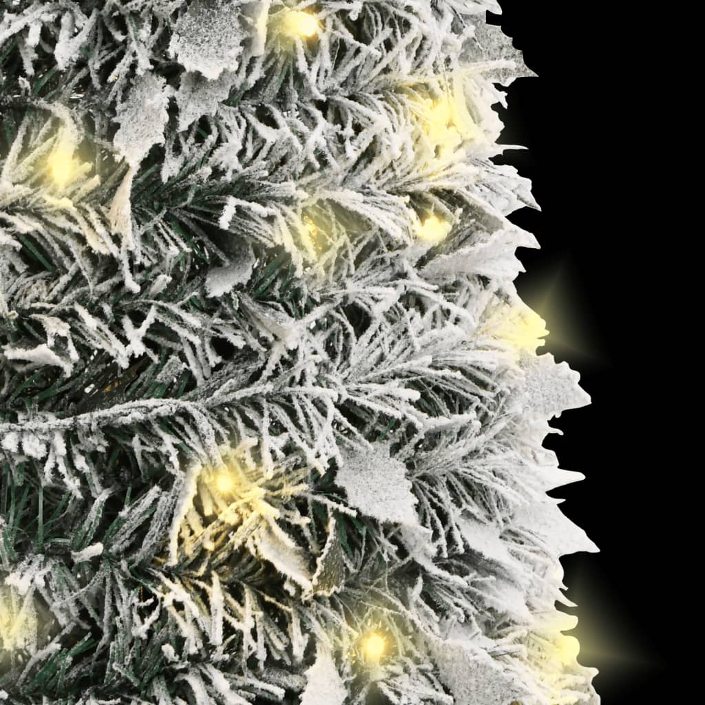 vidaXL Artificial Christmas Tree Pop-up Flocked Snow 150 LEDs 180 cm