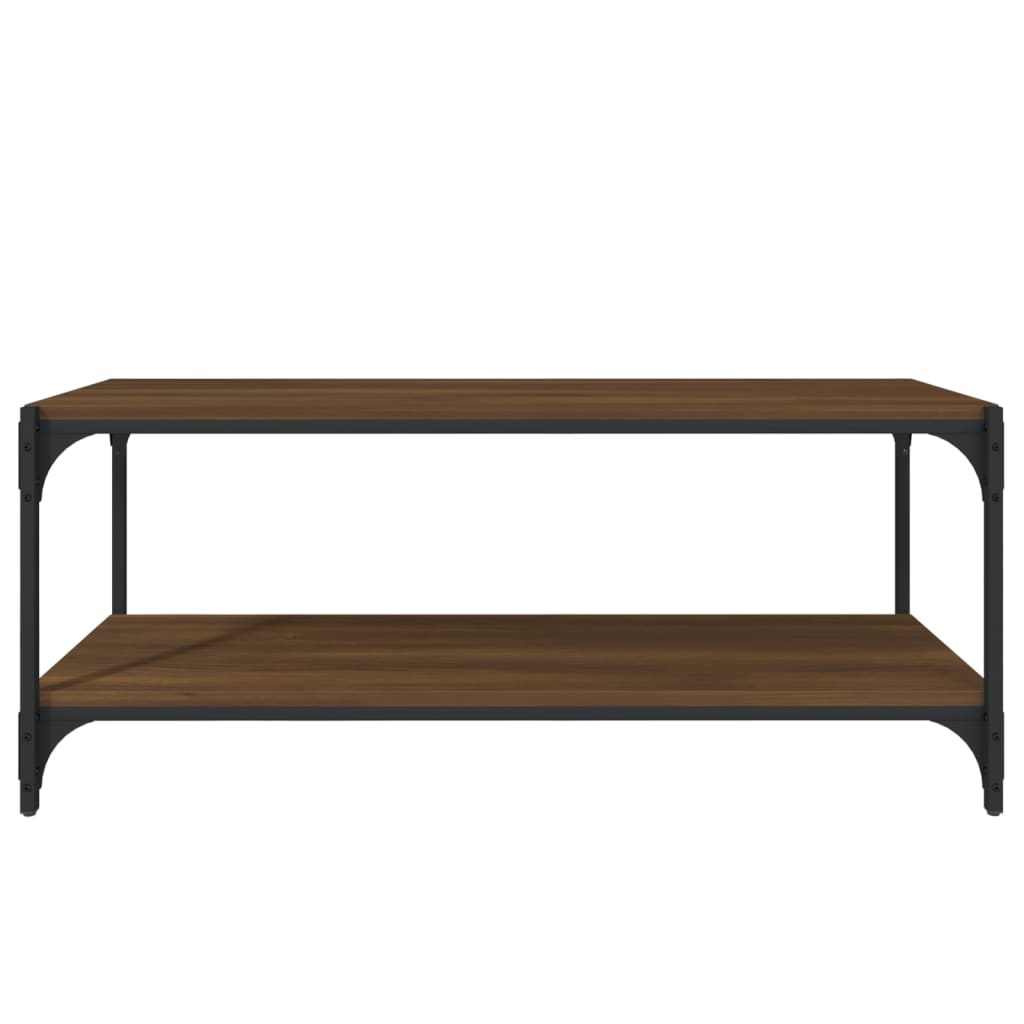 vidaXL TV Cabinet Brown Oak 100x33x41 cm Engineered Wood and Steel