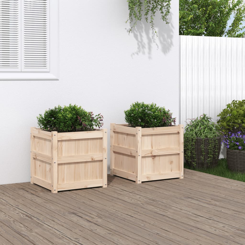 vidaXL Garden Planters 2 pcs Solid Wood Pine