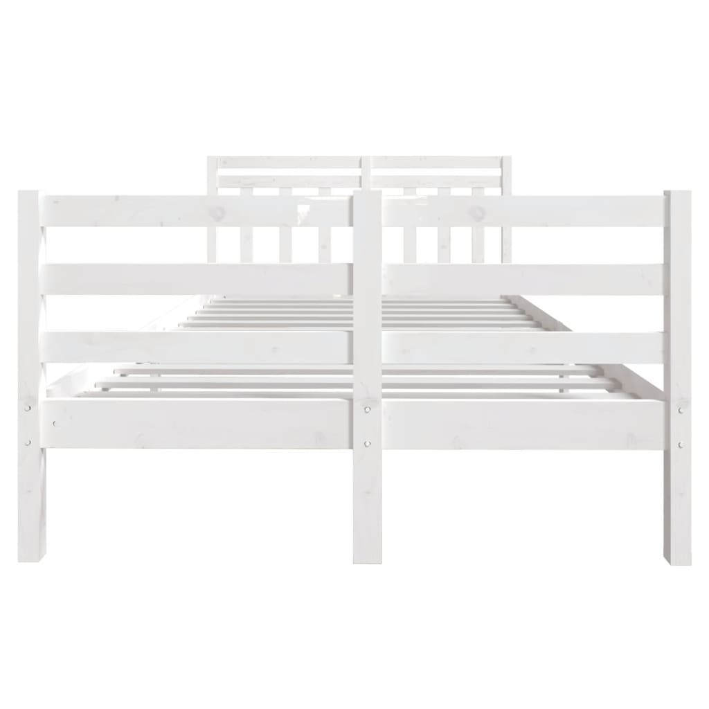 vidaXL Bed Frame without Mattress White Small Double Solid Wood