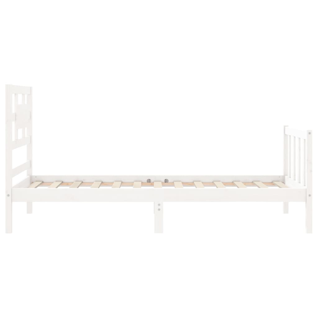 vidaXL Bed Frame without Mattress White 90x200 cm Solid Wood Pine