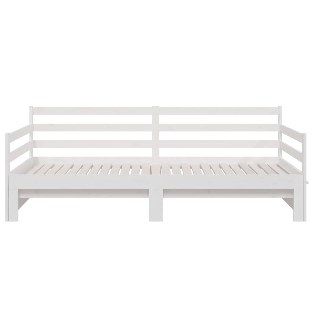 vidaXL Pull-out Day Bed without Mattress White 2x(90x190) cm