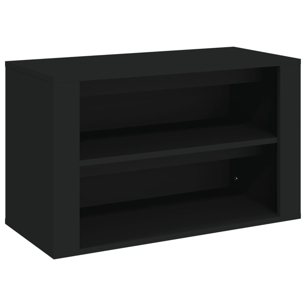 vidaXL Shoe Rack Black 75x35x45 cm Engineered Wood