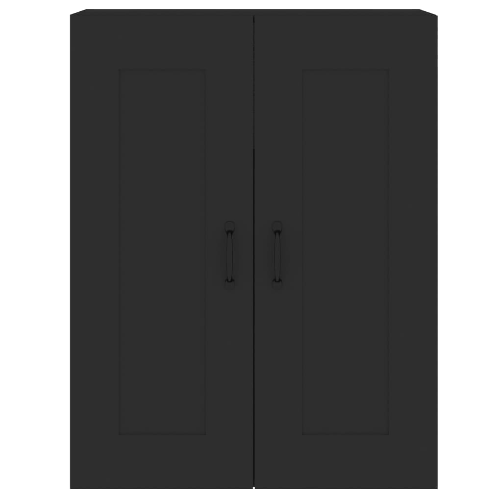 vidaXL Wall Mounted Cabinets 2 pcs Black Engineered Wood