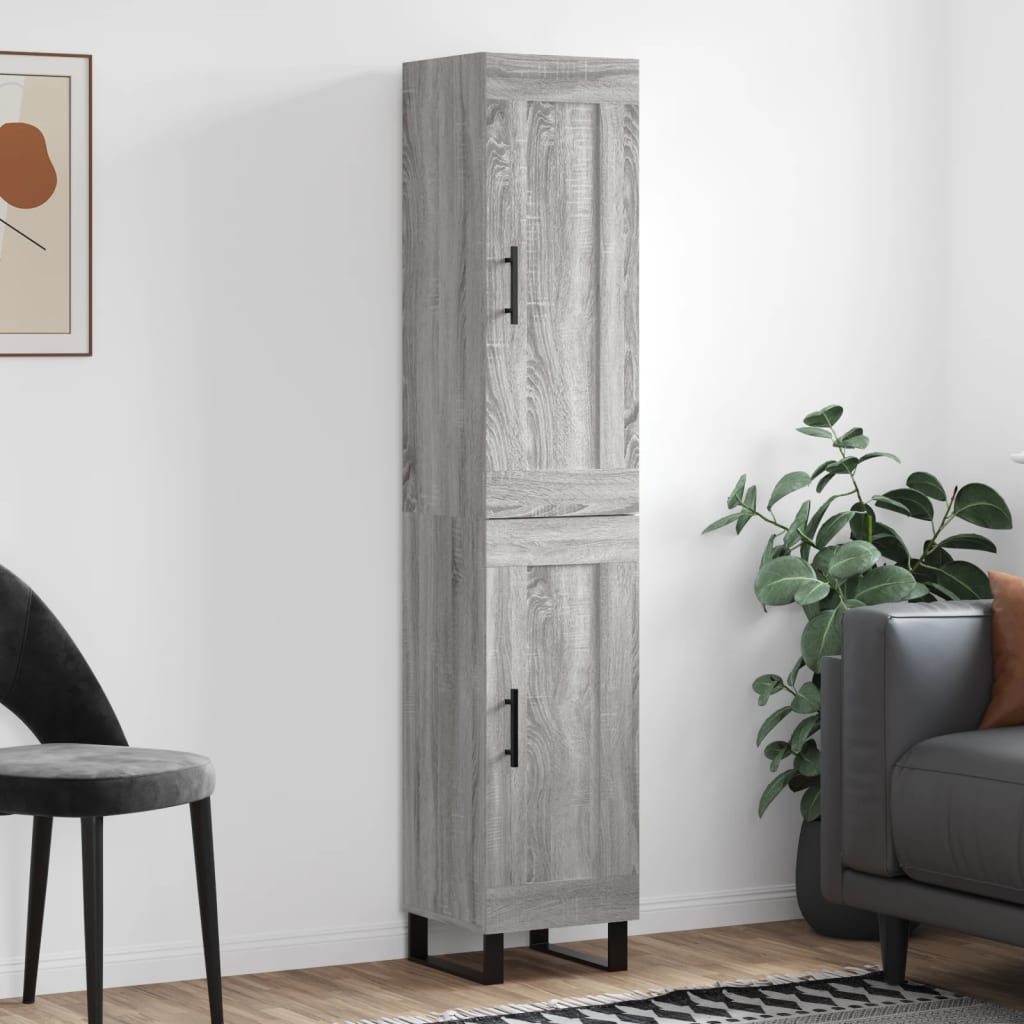 vidaXL Highboard Grey Sonoma 34.5x34x180 cm Engineered Wood