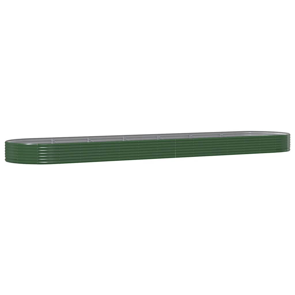 vidaXL Garden Raised Bed Powder-coated Steel 600x140x36 cm Green