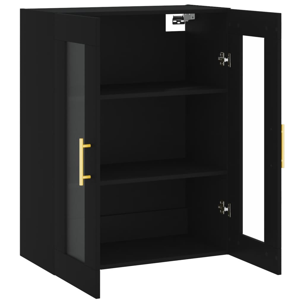 vidaXL Wall Mounted Cabinet Black 69.5x34x90 cm