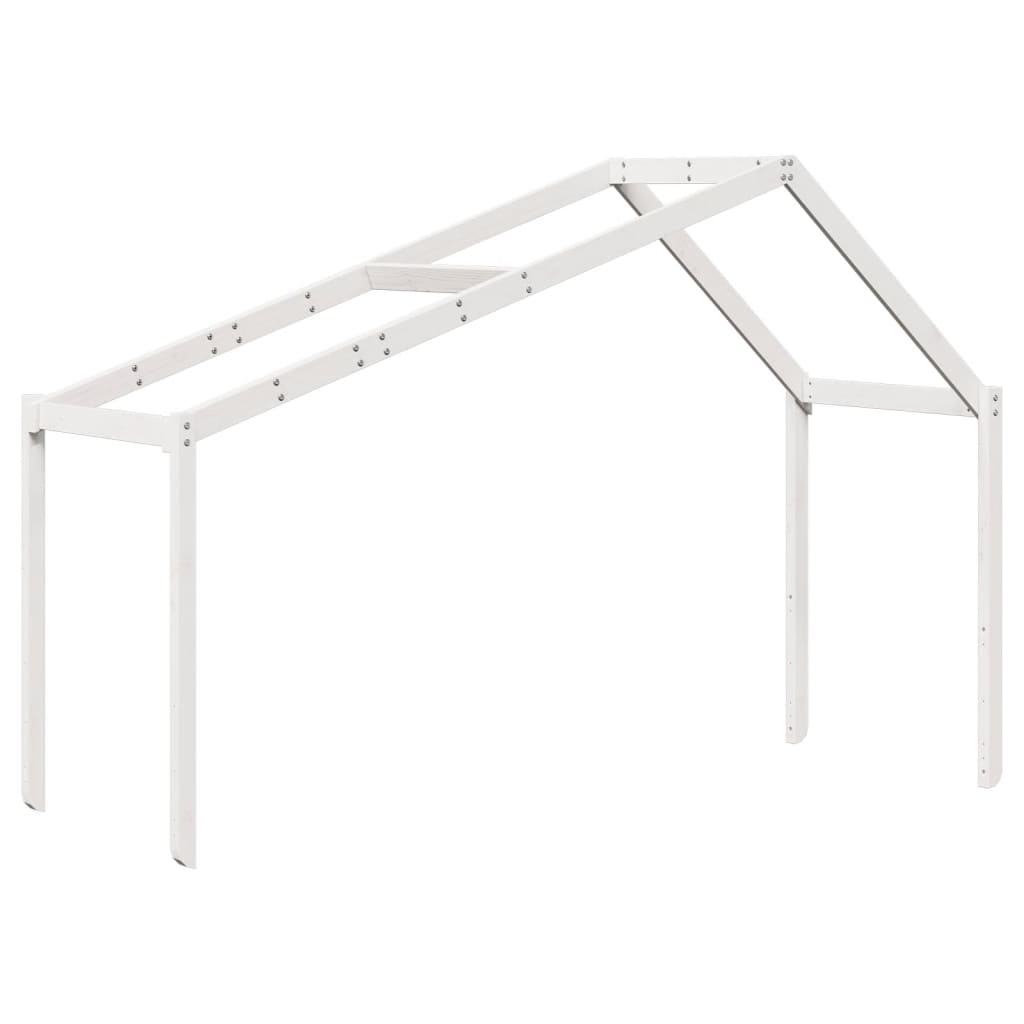 vidaXL Loft Bed with Ladder and Roof without Mattress White 80x200 cm