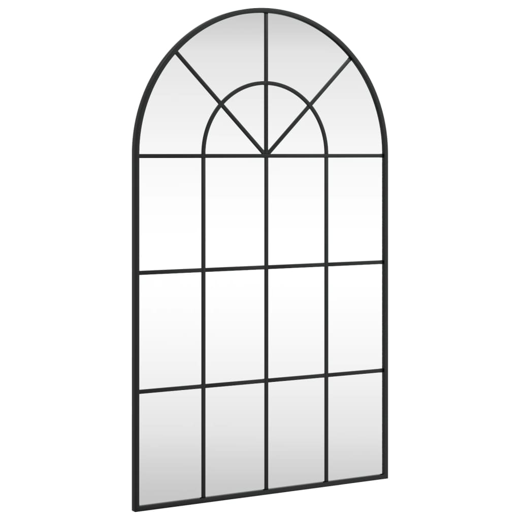 vidaXL Wall Mirror Black 60x100 cm Arch Iron