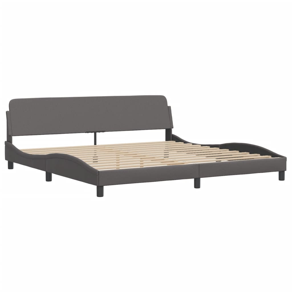 vidaXL Bed Frame with LED without Mattress Grey 200x200 cm