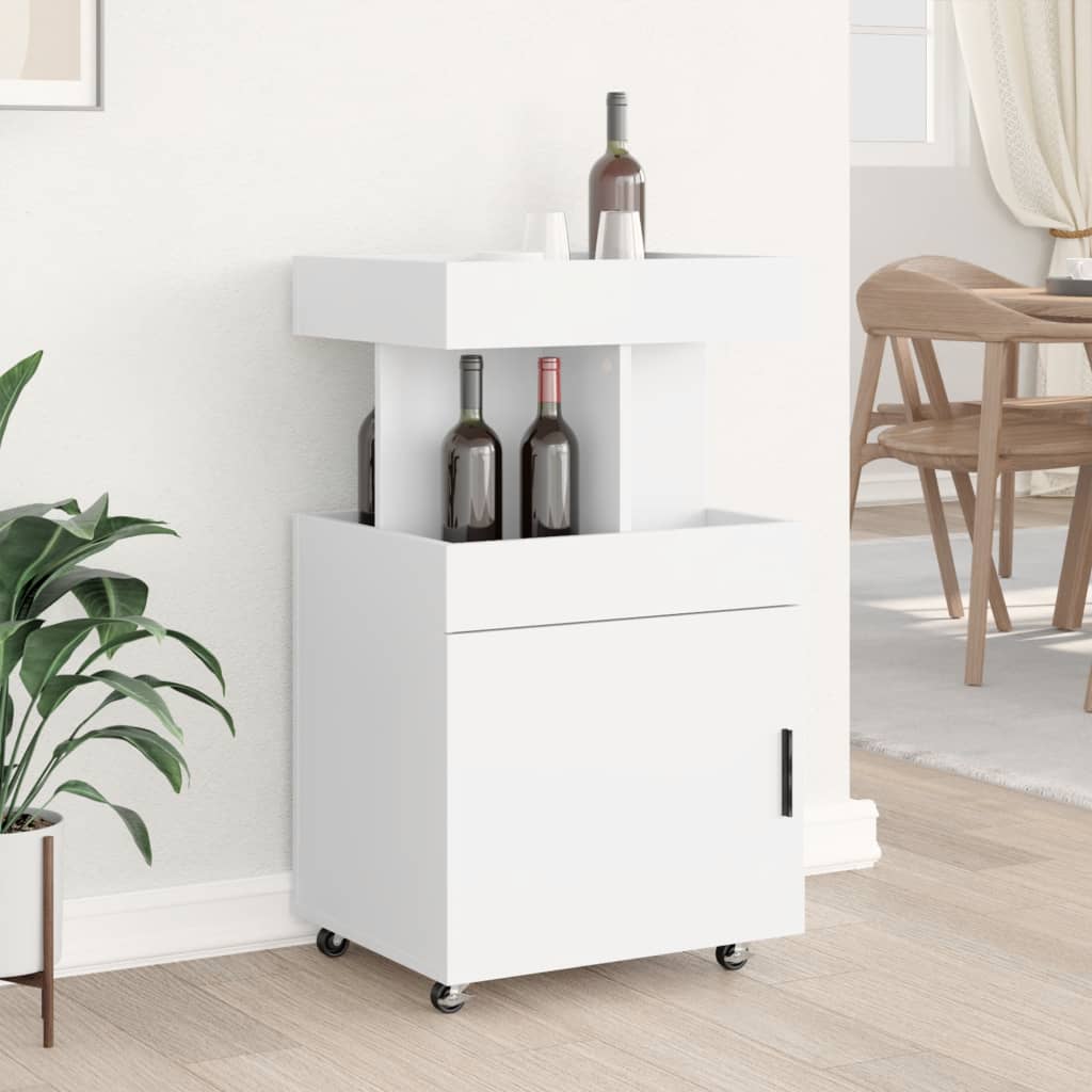 vidaXL Bar Cart White 50x41x89 cm Engineered Wood