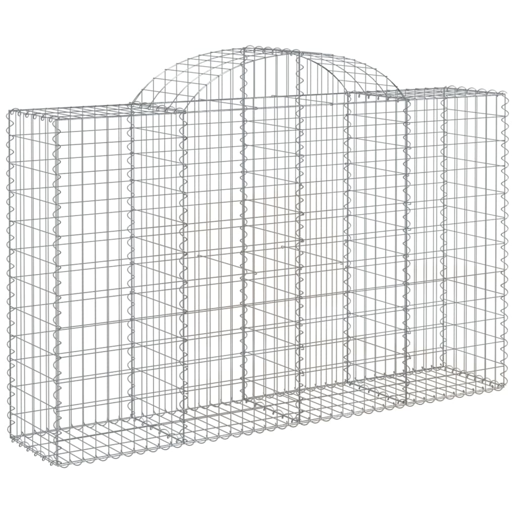 vidaXL Arched Gabion Baskets 20 pcs 200x50x120/140 cm Galvanised Iron