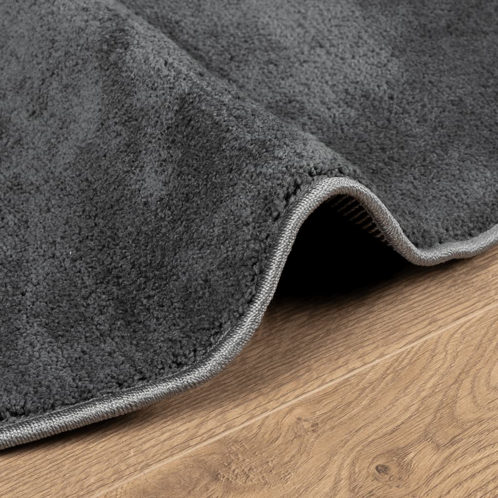 vidaXL Rug OVIEDO Short Pile Anthracite Ø 100 cm