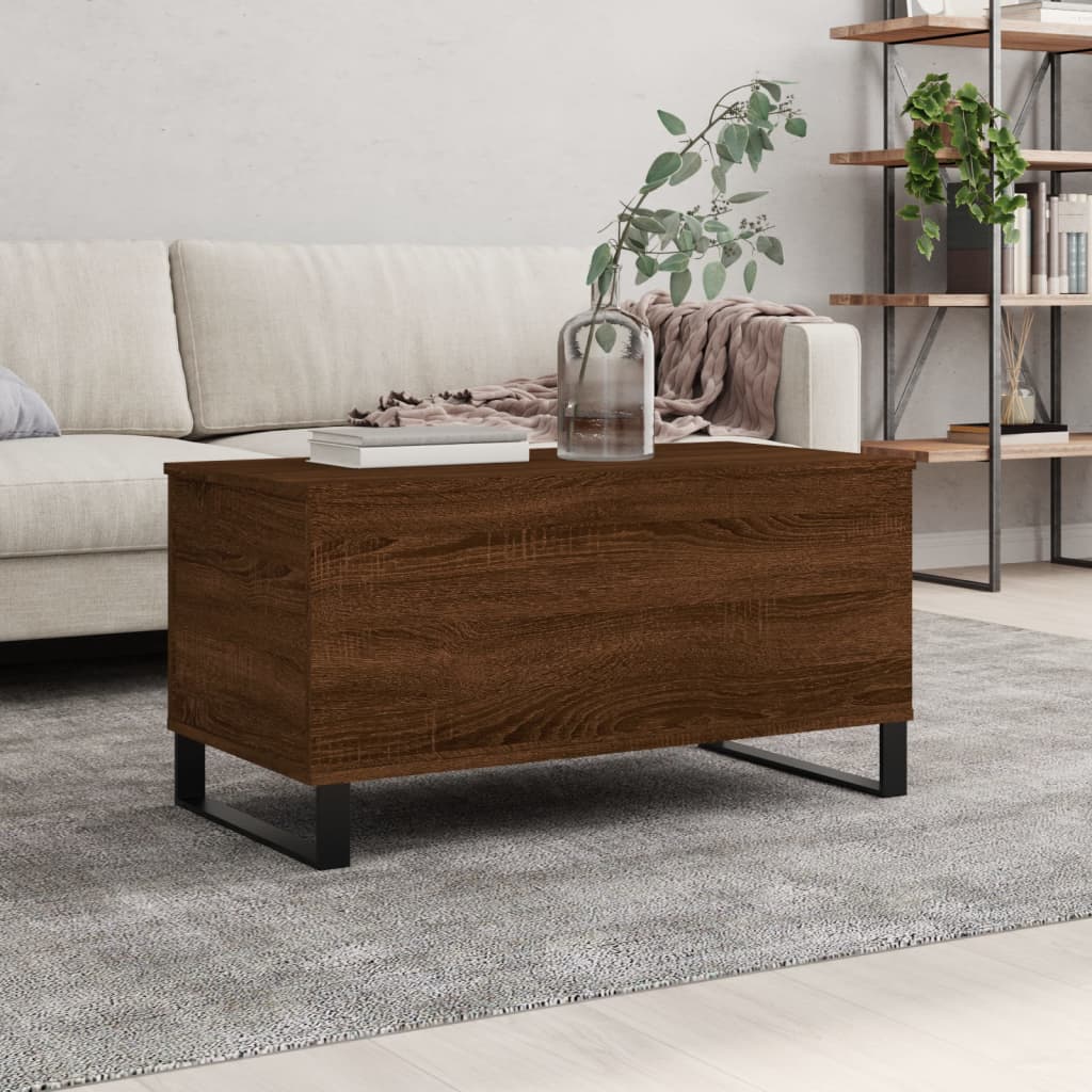 vidaXL Coffee Table Brown Oak 90x44.5x45 cm Engineered Wood