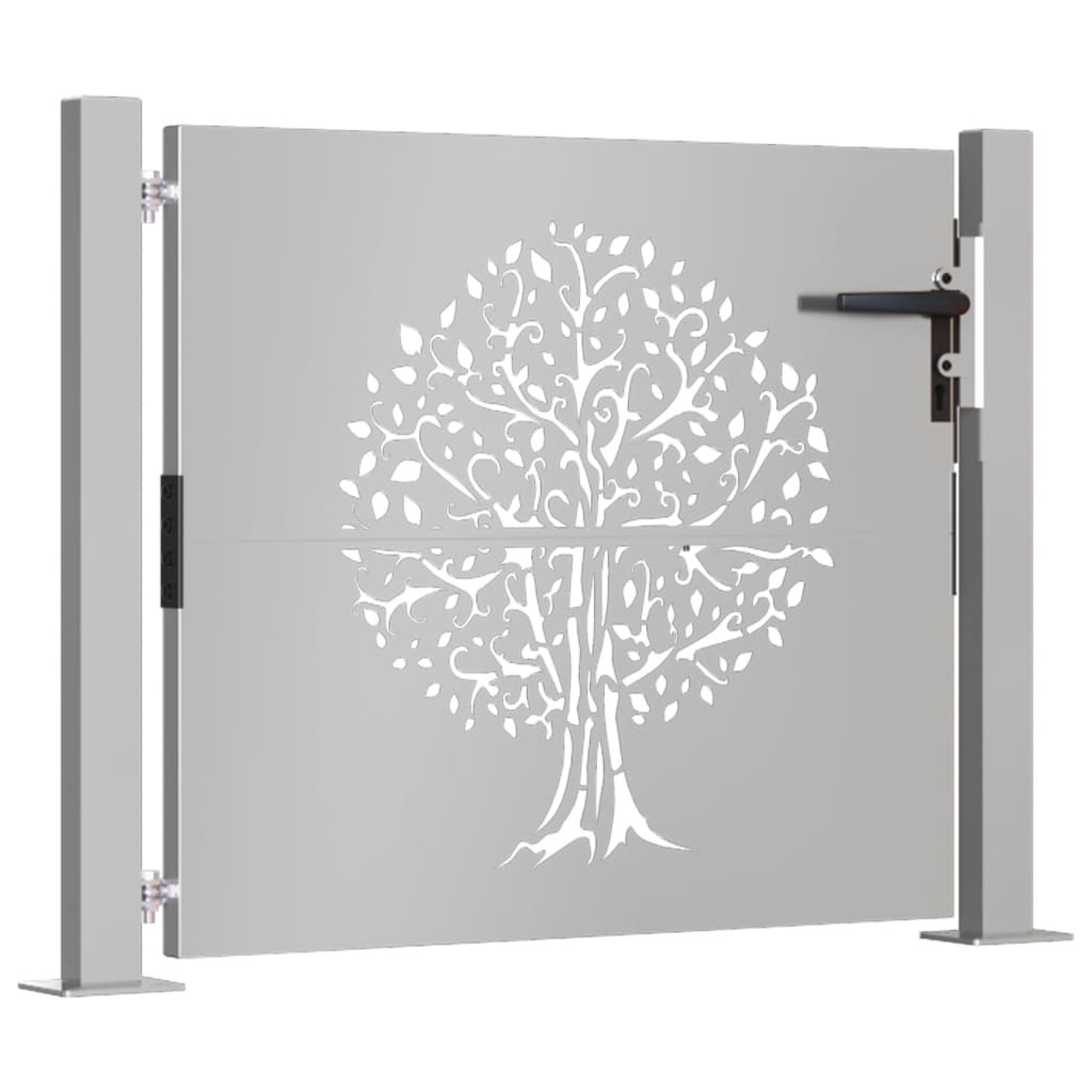 vidaXL Garden Gate 105x105 cm Corten Steel Tree Design