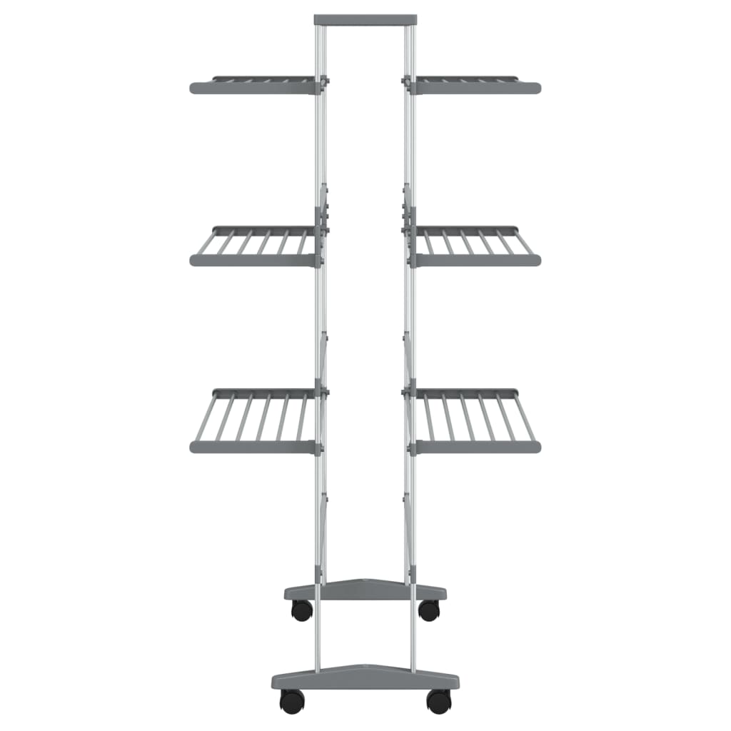 vidaXL Laundry Drying Rack with Wheels 89x64x129 cm Aluminium