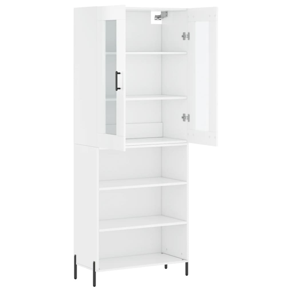 vidaXL Highboard High Gloss White 69.5x34x180 cm Engineered Wood