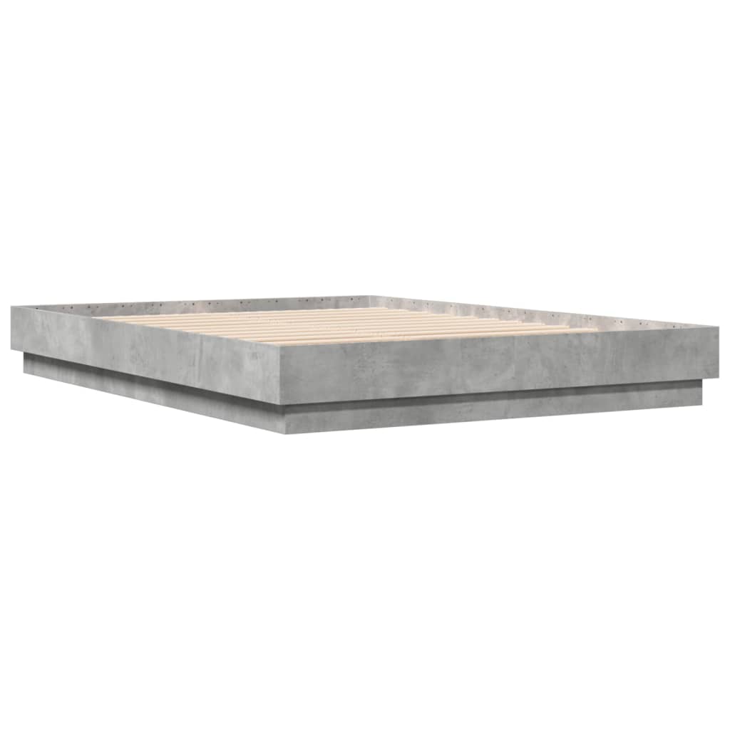 vidaXL Bed Frame Concrete Grey 150x200 cm King Size Engineered Wood