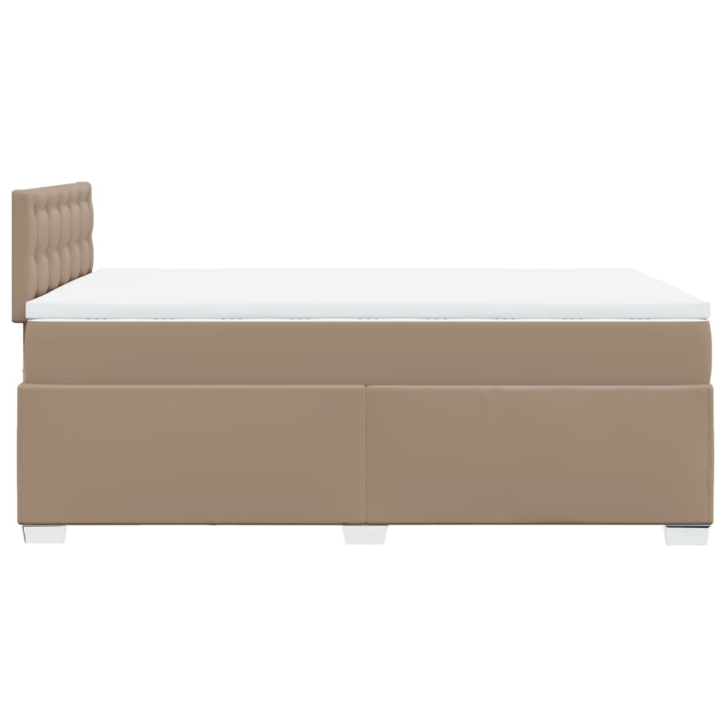 vidaXL Box Spring Bed with Mattress Cappuccino 140x200 cm Faux Leather