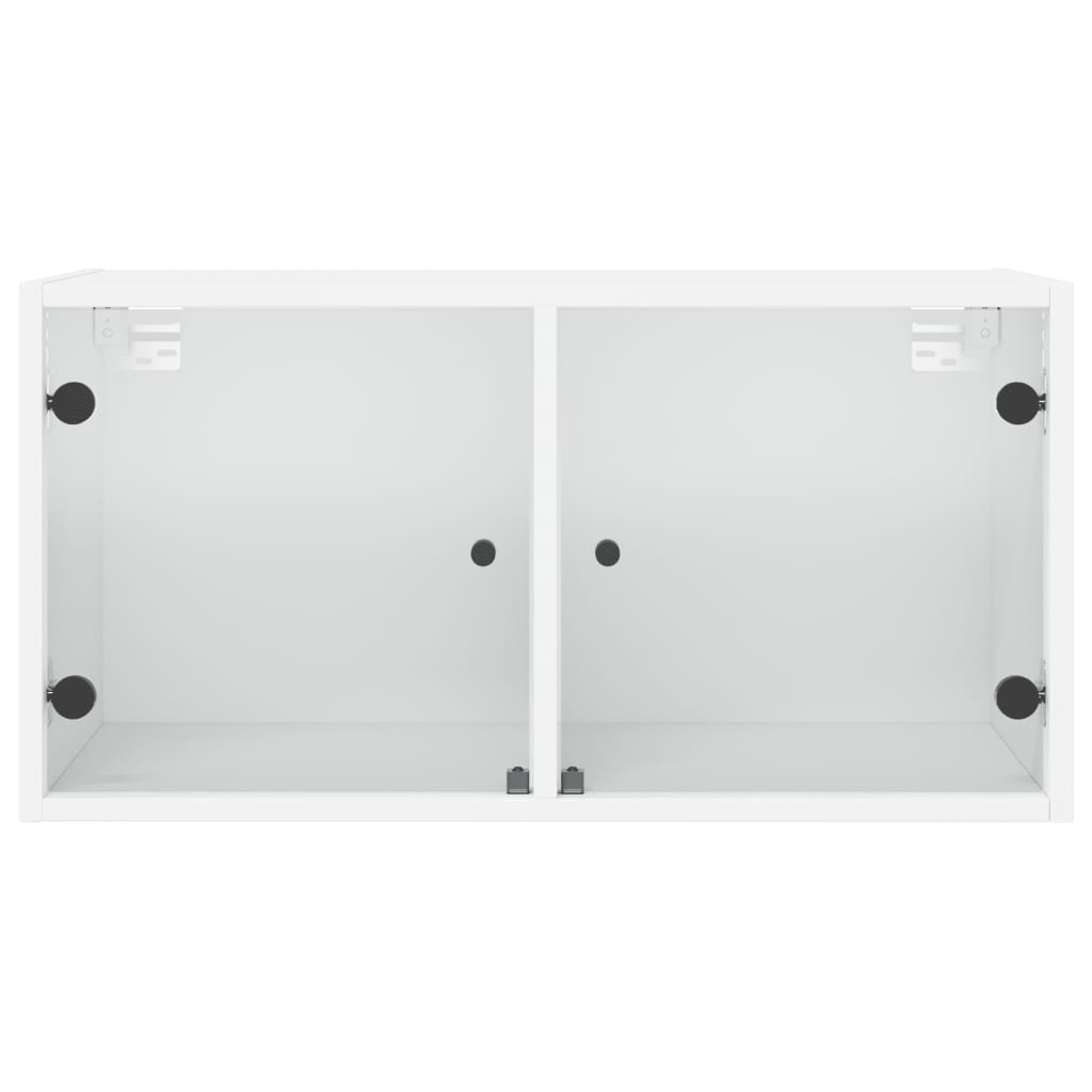 vidaXL Wall Cabinet with Glass Doors White 68.5x37x35 cm