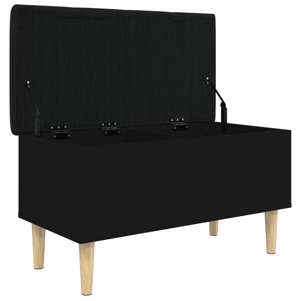 vidaXL Storage Bench Black 82x42x46 cm Engineered Wood