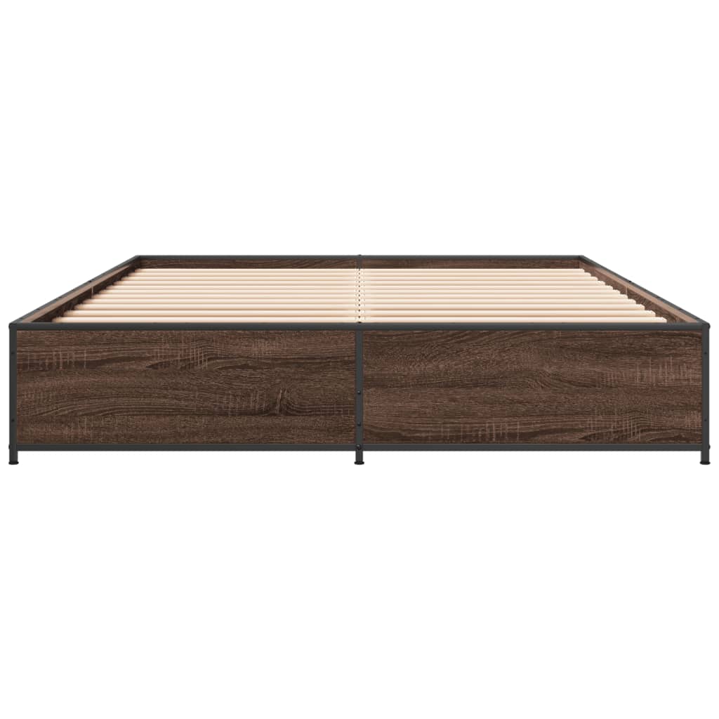 vidaXL Bed Frame without Mattress Brown Oak 140x200 cm