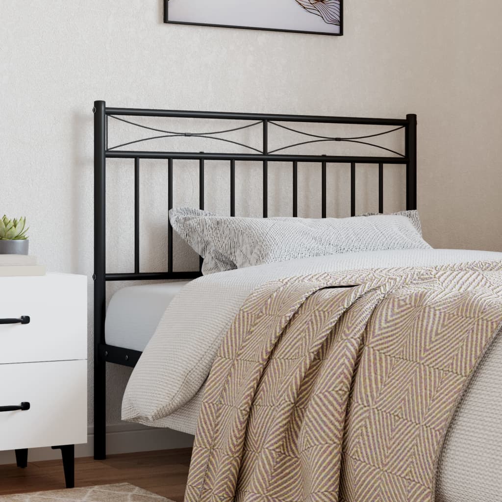 vidaXL Metal Headboard Black 107 cm