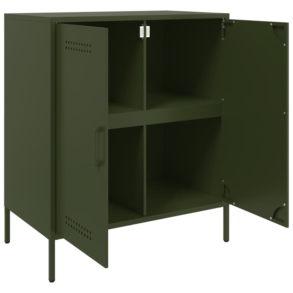 vidaXL Sideboard Olive Green 68x39x79 cm Steel