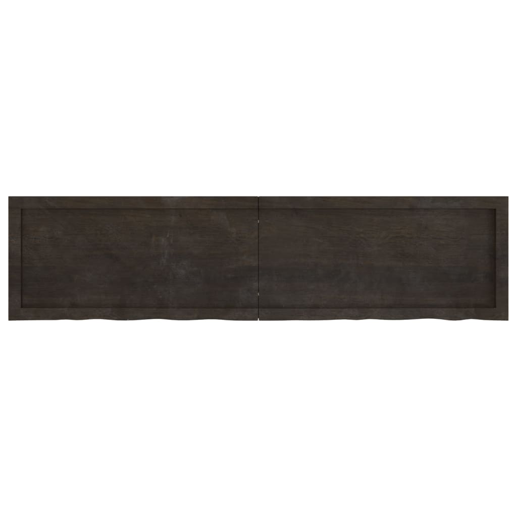 vidaXL Table Top Dark Brown 160x40x(2-4) cm Treated Solid Wood Oak