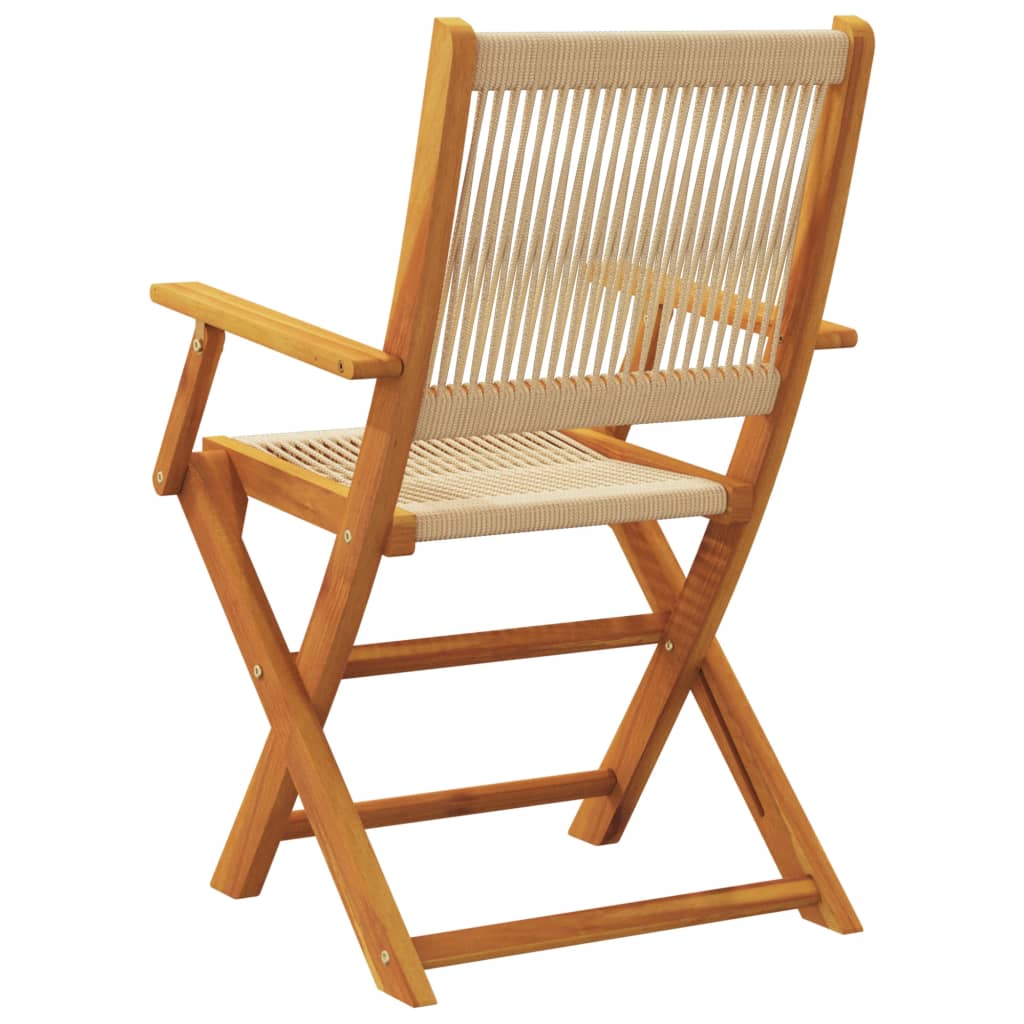 vidaXL Garden Chairs 2 pcs Beige Solid Wood Acacia and Polypropylene