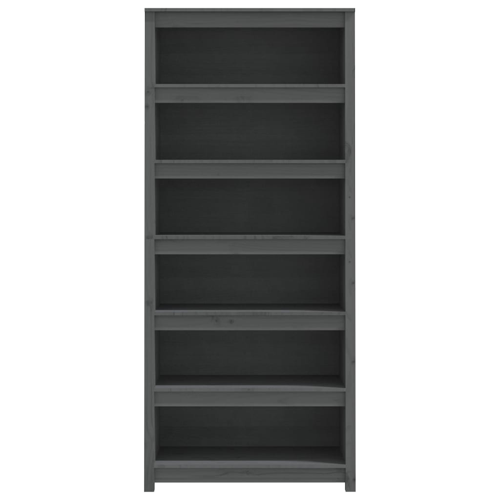 vidaXL Book Cabinet Grey 80x35x183 cm Solid Wood Pine