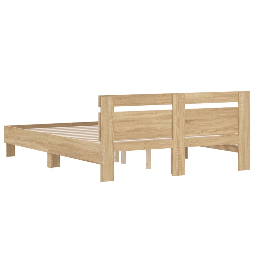 vidaXL Bed Frame without Mattress Sonoma Oak 140x200 cm