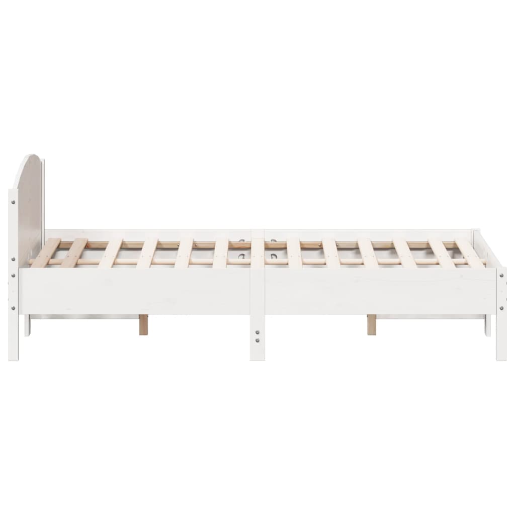 vidaXL Bed Frame without Mattress White 135x190 cm Double Solid Wood Pine