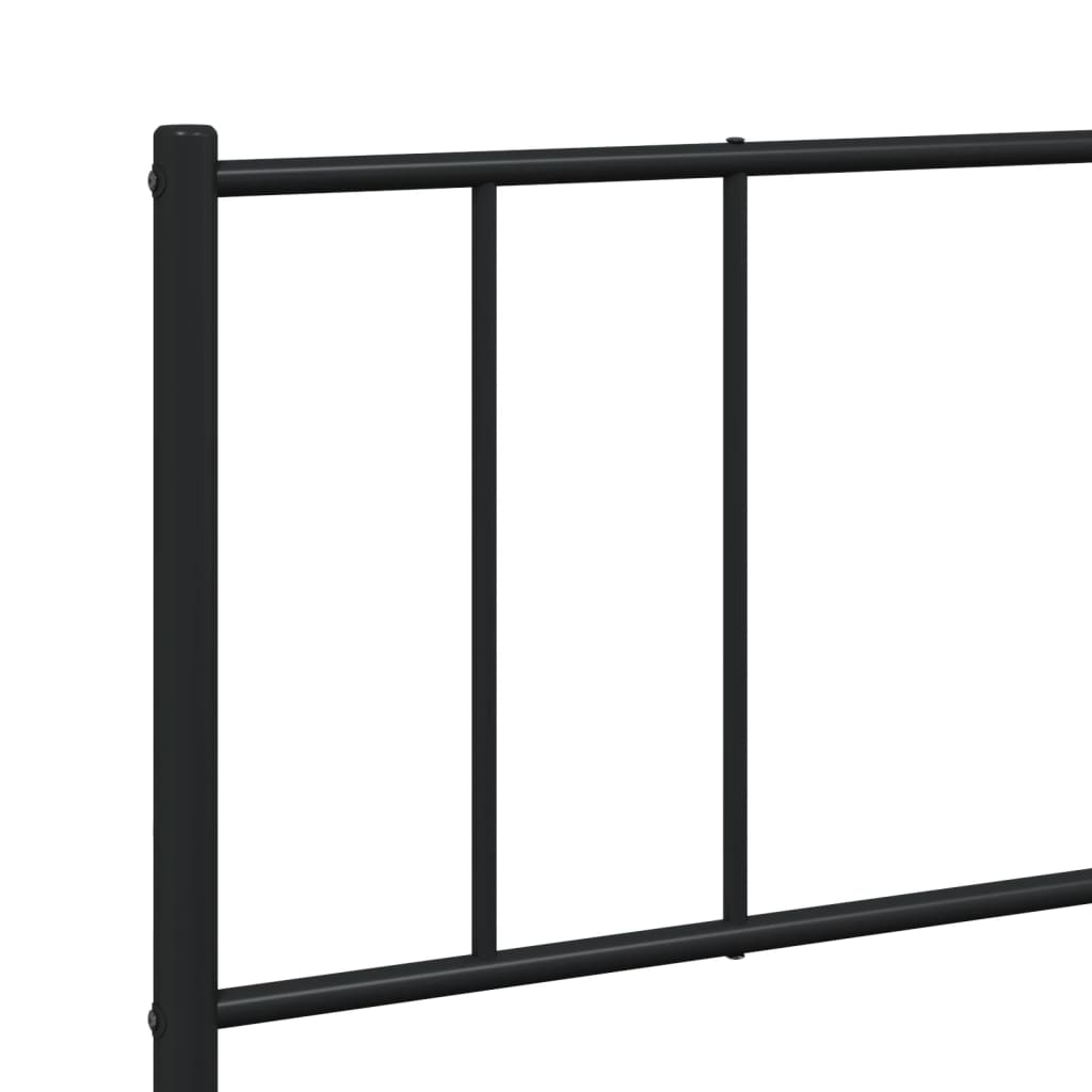 vidaXL Metal Bed Frame without Mattress with Footboard Black 180x200 cm Super King