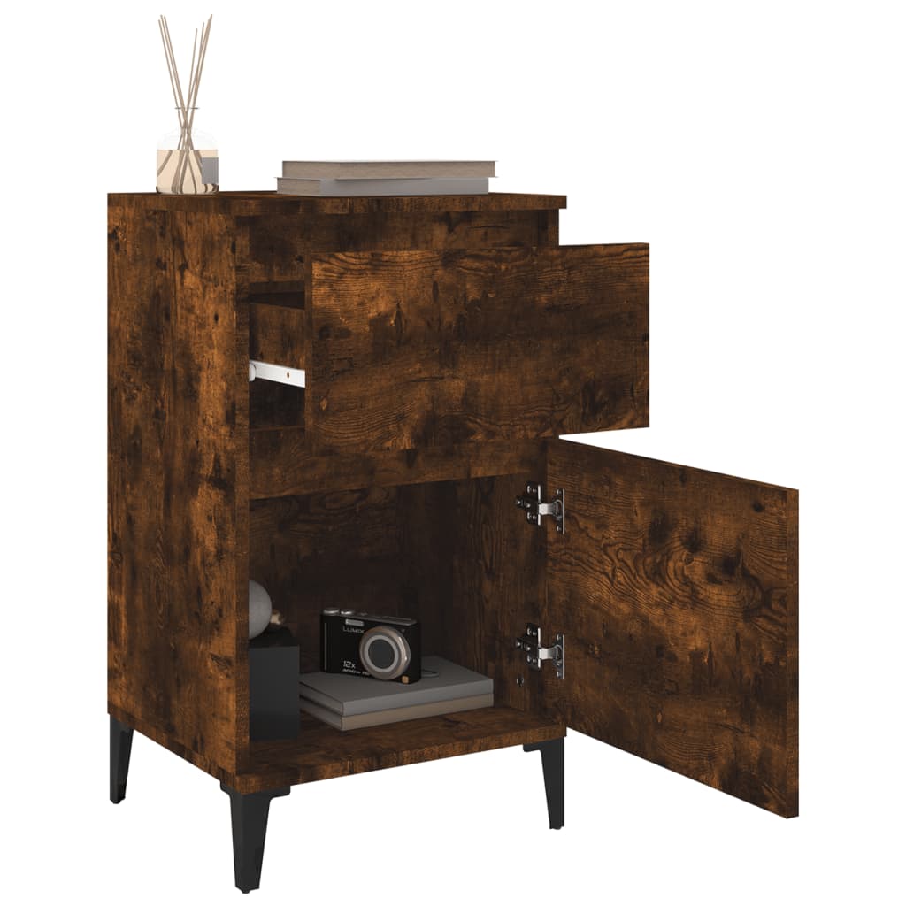 vidaXL Bedside Cabinets 2 pcs Smoked Oak 40x35x70 cm