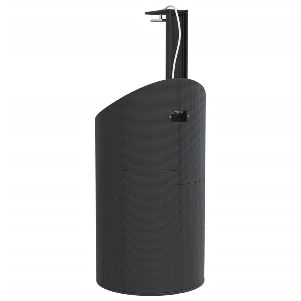 vidaXL Outdoor Shower Black 100x100x241.5 cm Poly Rattan and Acacia Wood