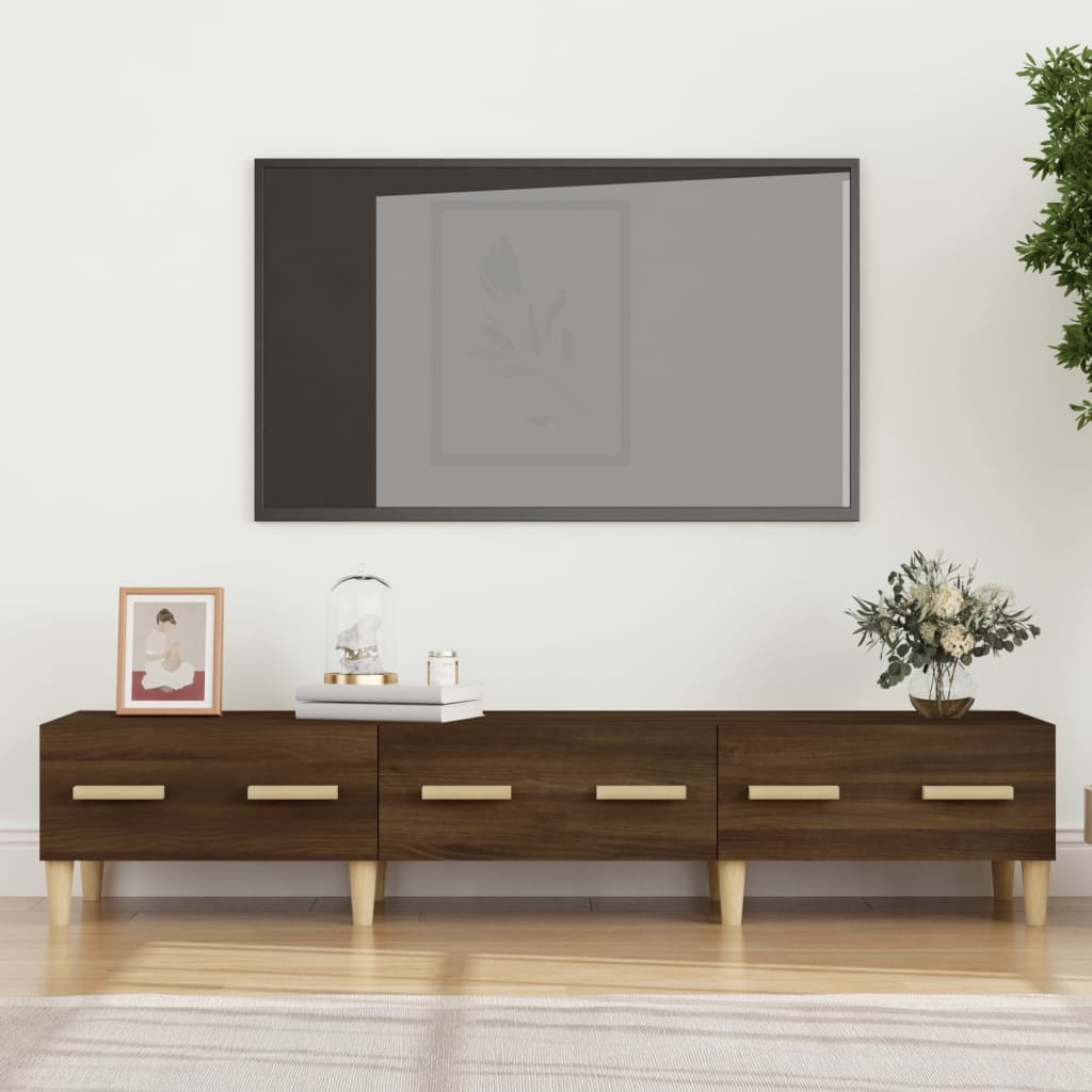 vidaXL TV Cabinet Brown Oak 150x34.5x30 cm Engineered Wood