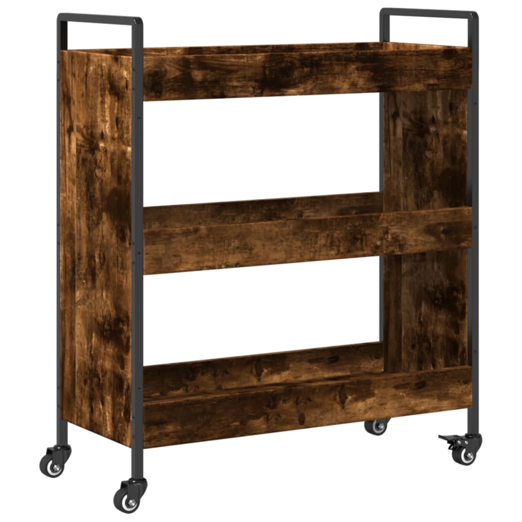 vidaXL Kitchen Trolley Smoked Oak 70x30x82 cm Engineered Wood