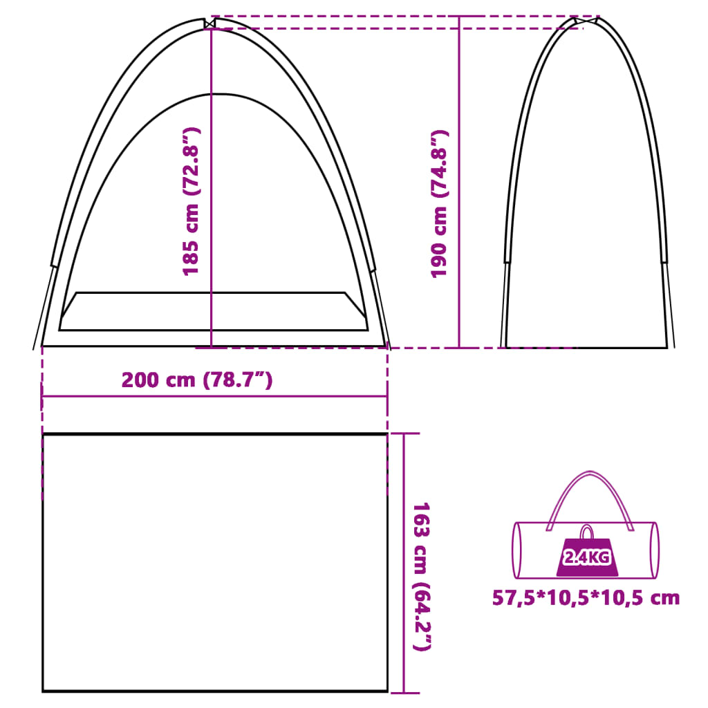 vidaXL Storage Tent Grey and Orange Waterproof