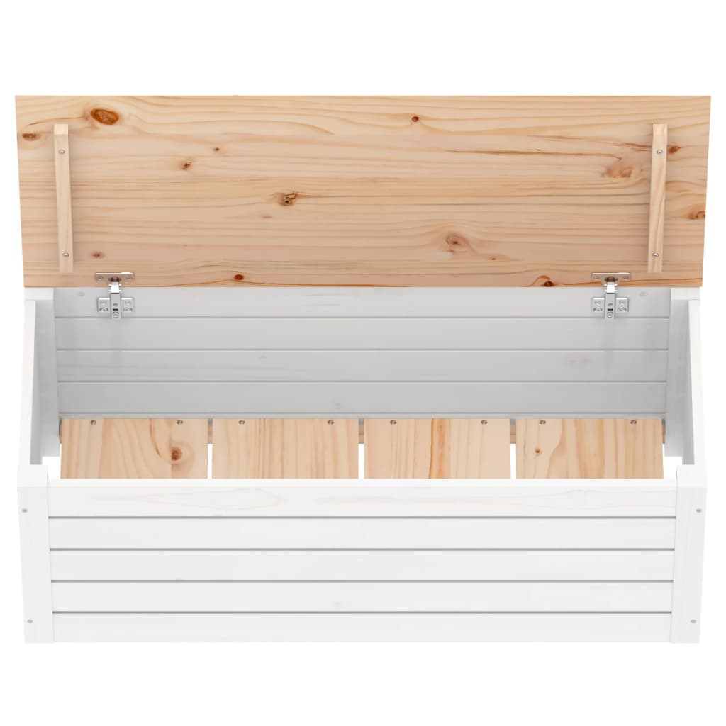 vidaXL Storage Box White 89x36.5x33 cm Solid Wood Pine